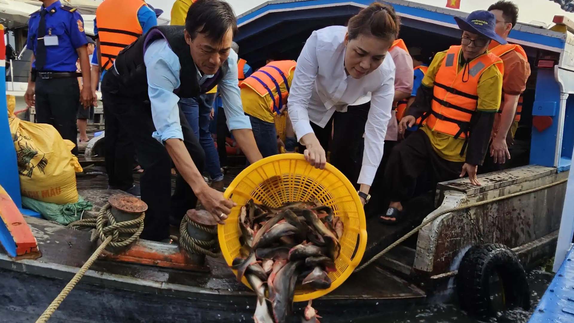 Cần Thơ: Thả 50 tấn cá tra xuống sông Hậu