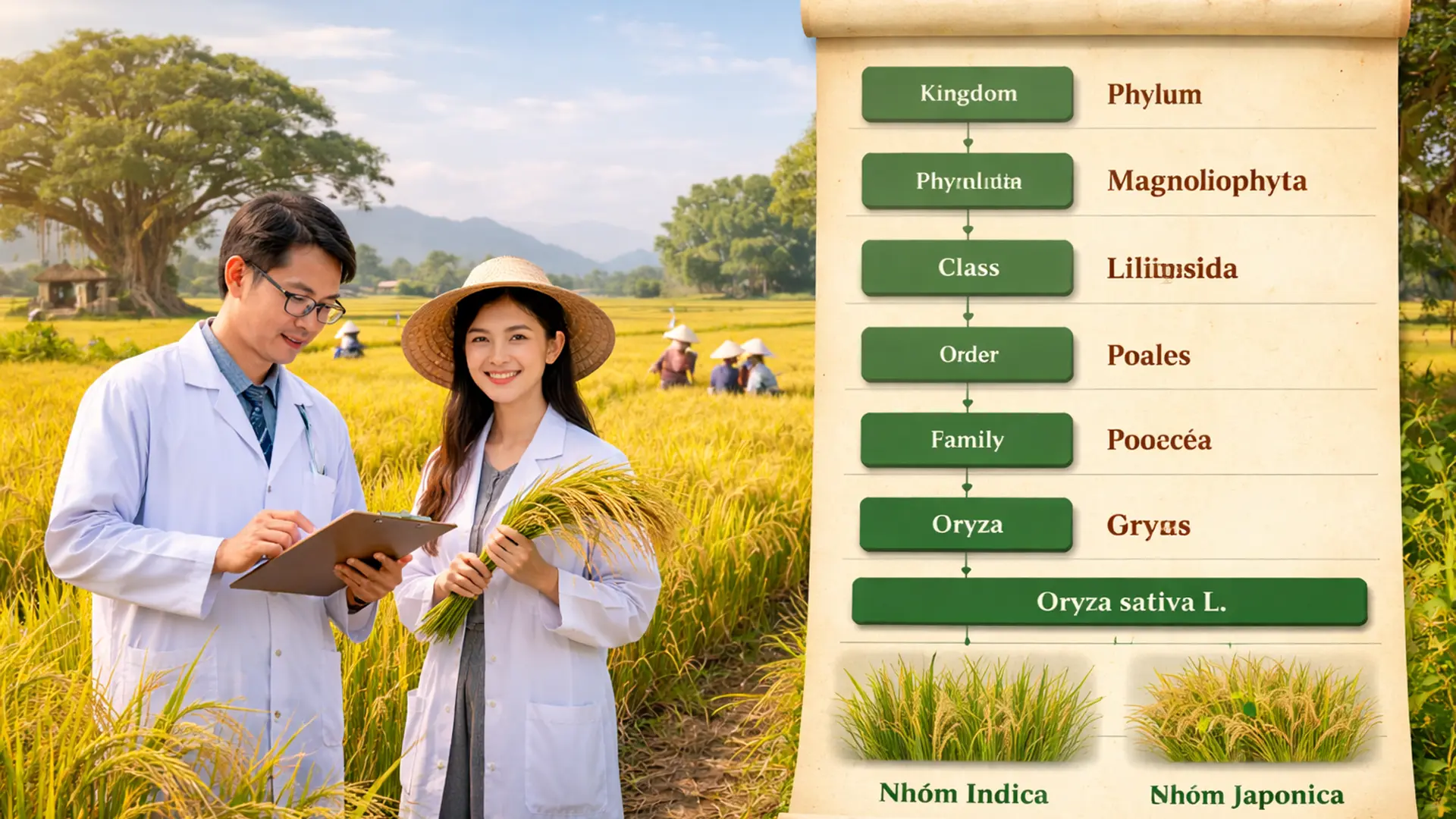 Hệ thống phân loại khoa học cây lúa.