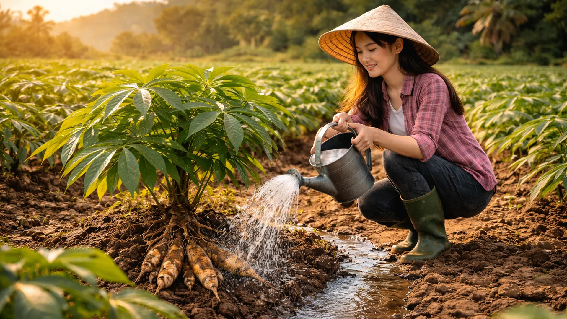 Điều tiết nước trong canh tác sắn không nhằm mục tiêu giữ đất luôn ẩm tối đa, mà hướng đến duy trì trạng thái cân bằng giữa cung cấp nước và đảm bảo thông khí đất.