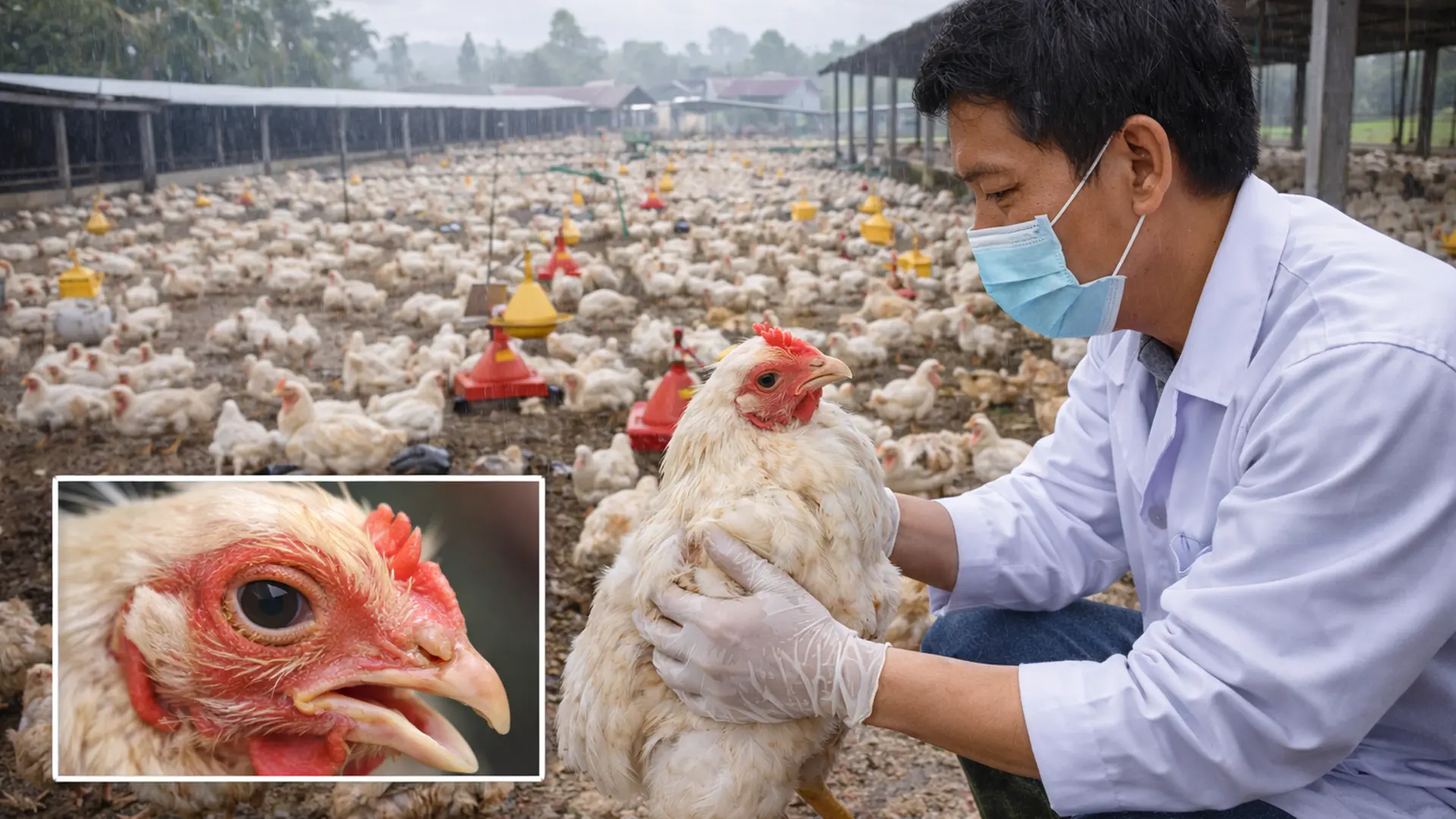 Bệnh cúm gia cầm trên gà.