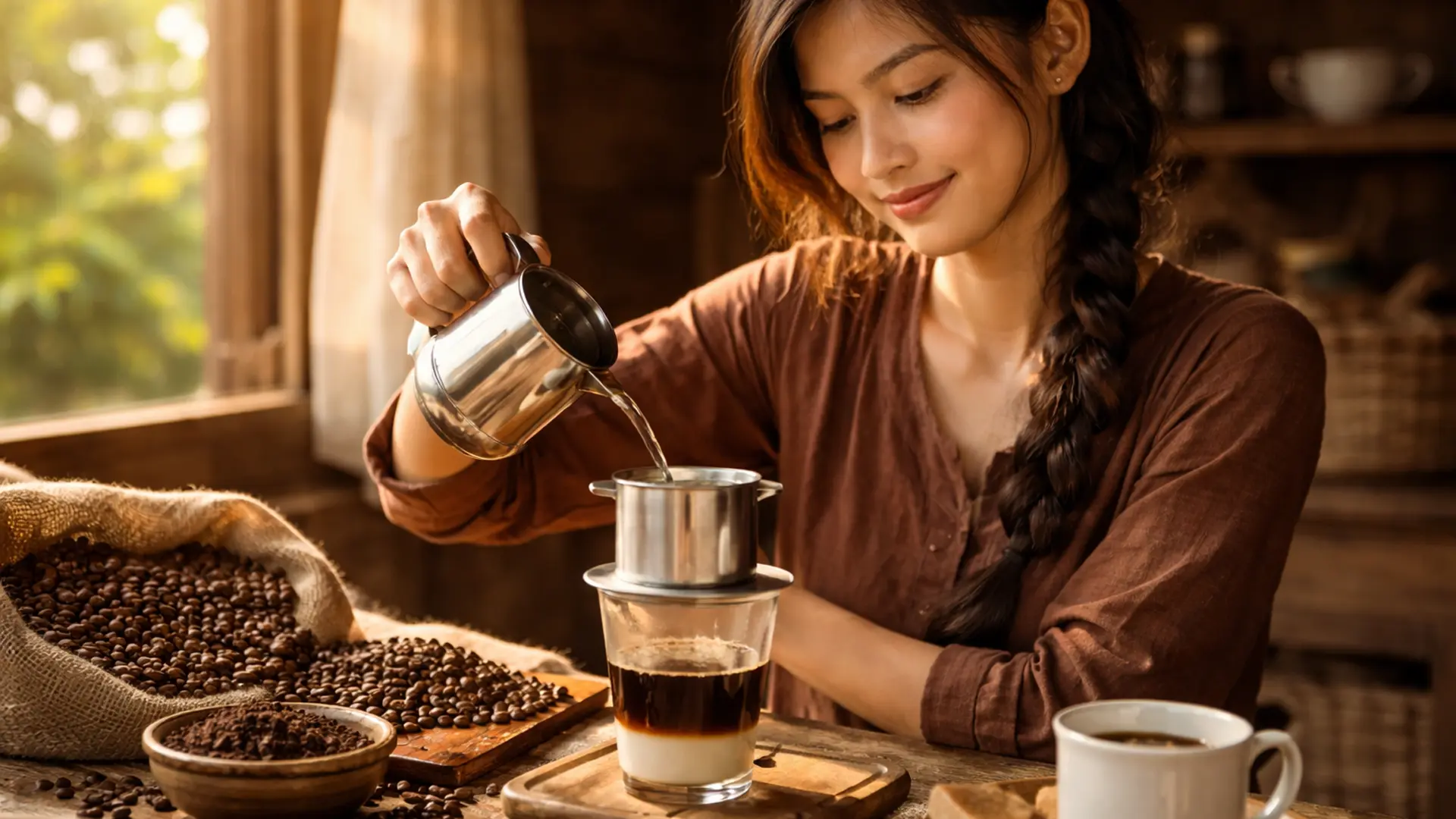 Cà phê được sản xuất tại Việt Nam.