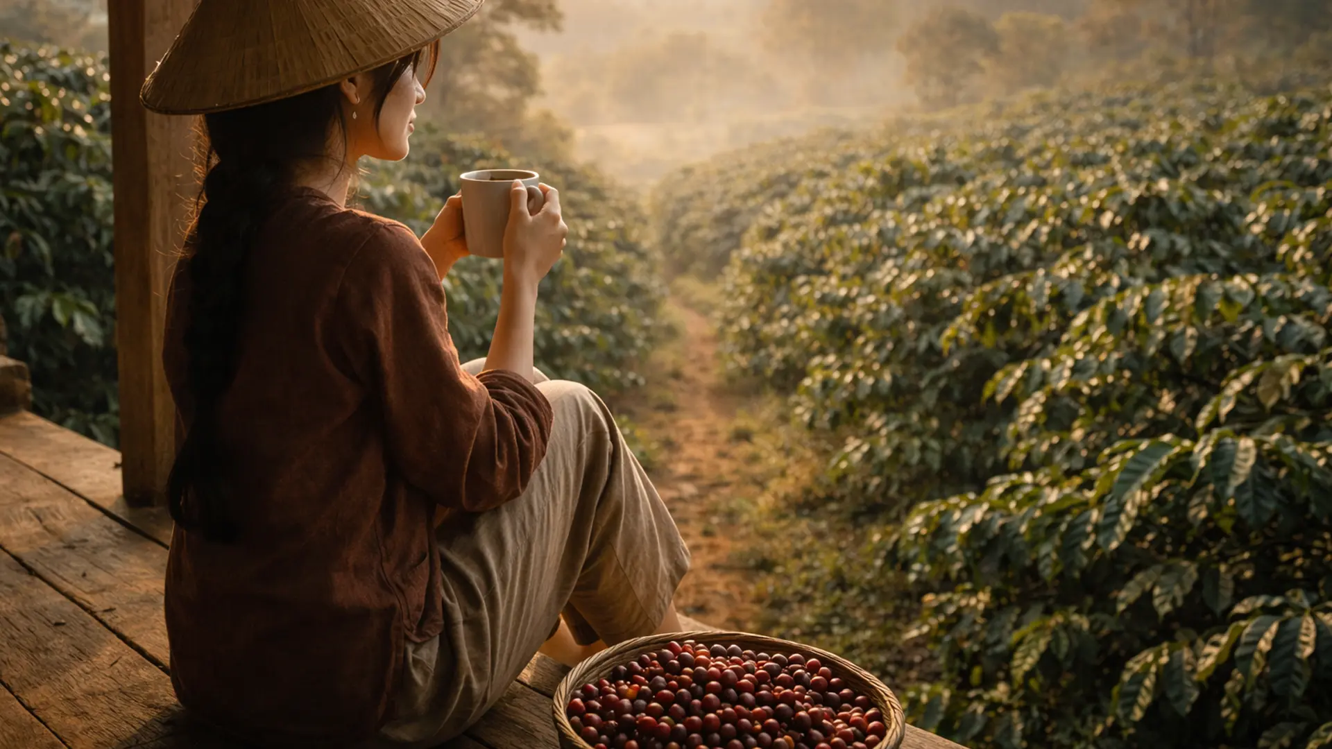 Cà phê được sản xuất tại Việt Nam.