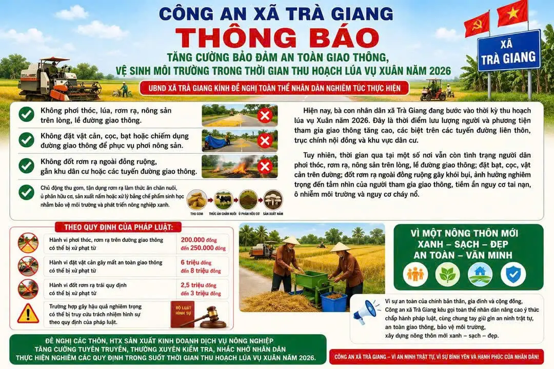 Các đám khói dày đặc làm giảm tầm nhìn của người tham gia giao thông trên các tuyến đường liên xã, liên thôn đi qua khu vực đồng ruộng, tiềm ẩn nguy cơ xảy ra tai nạn giao thông.